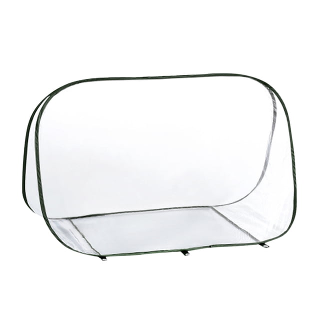 Green Mini Pop Up Greenhouse Plant Overwintering Tent Winter Protection Cover 35.4X20.4X24.4 Inch Size Transparent Pvc Material Foldable Design With Steel Pins