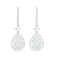 thumbnail image 3 of Rosec Jewels Certified Moissanite Teardrop Earrings for Women - Hoop Drop Earrings - D-VS1 Grade - Ready to Gift with Jewelry Box, 18K White Gold, 3 of 7