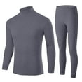 thumbnail image 3 of Chiccall Mens Brushed Thermal Underwear Set Turtleneck Long Sleeve Shirt & Legging Cold Weather Warm Comfy Base Layer for Men, 3 of 4