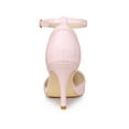thumbnail image 2 of BLISSFUL STEP Women's Pointy Toe Ankle Strap Stiletto Heels Pumps Pink 11, 2 of 7