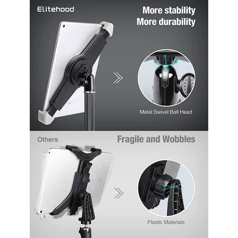 Ipad and Phone Tripod Mount Adapter with Ball Head, Ipad Holder for Tripod