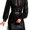 Black, variant on Elegant Plain Shirt Stand Collar Black Long Sleeve Women's Blouses XS (2)