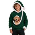 thumbnail image 2 of Pet Pouch Hoodie for Kids Girls Boys Oversized Pet Carrier Kangaroo Pocket Pullover Tops Soft Fleece Hoodie with Dog Pouch Animal Holder Warm Winter Hoodie Sweatshirts, 2 of 6