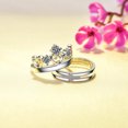 thumbnail image 4 of 2Pcs/set Men Women Couples Rings Wedding Party Crystal rings Wedding crystal Letters Cuff Ring Love Matching Jewelry, 4 of 8