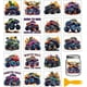 thumbnail image 1 of 18 hojas de pegatinas de transferencia de camiones monstruo de 3,9 x 3,6 pulgadas, calcomanías de transferencia coloridas de dinosaurios de transporte, para frotar sobre la transferencia., 1 of 9