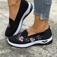 thumbnail image 2 of Pandaie Orthopedic Walking Shoes for Women 2026 Orthowalkway Embroidery Slip on Loafers Arch Support Breathable Mesh Casual Sneakers Black Size 6.5, 2 of 6