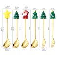 thumbnail image 2 of RONSHIN 4pcs Christmas Stainless Steel Spoons Forks Xmas Tree Santa Star Dessert Spoons Forks Stirring Spoons Coffee Bar Accessories With Gift Box For Christmas, 2 of 5