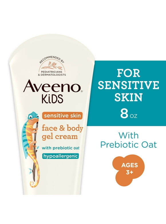 Aveeno Kids Face and Body Gel Cream Lotion for Sensitive Skin, 8 oz