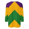 thumbnail image 4 of QATAINLAV Mardi Gras Shirts for Women Carnival Party Tunic Blouses 3/4 Sleeve 3D Print Casual Fashion Shirts Tops Purple M, 4 of 6
