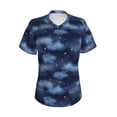 thumbnail image 5 of Zufioo Starry Sky Print Women's Classic V-neck T-shirt, V-neck Short-sleeved Tops Home Wear, Suitable for Daily Life, Work, Outdoors-XX-Large, 5 of 8