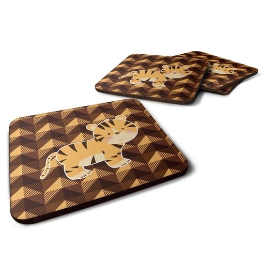 Tiger Foam Coaster Set of 4