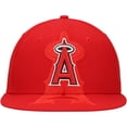 thumbnail image 2 of Men's New Era Red Los Angeles Angels Shadow Logo 59FIFTY Fitted Hat, 2 of 6