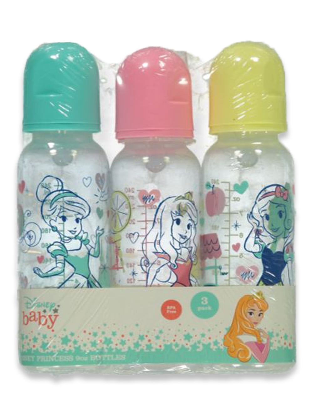 Baby Bottles 9 oz for Girls | 3 Pack of Disney Bows and Dots Minnie Infant Bottles for Newborns and All Babies | BPA-Free Plastic Baby Bottle for