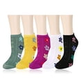 thumbnail image 1 of 5 pares de calcetines tobilleros divertidos y novedosos para mujer y niña, bonitos calcetines coloridos de dibujos animados de animales florales de algodón, calcetines cortos de corte bajo,, 1 of 5