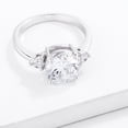 thumbnail image 2 of Precious Stars Silvertone Round-Cut Cubic Zirconia 3-Stone Engagement Ring, 2 of 2