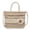 Beige, variant on Woven Straw Beach Tote Bag for Women Large Capacity Retro Handmade Travel Top-handle Shoulder Purse for Work Dating Daily Life And Travel (Beige)