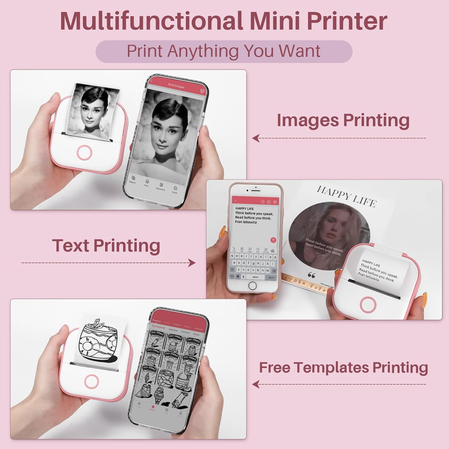 Phomemo ACPO02PK Pink Mini Sticker Thermal Printer