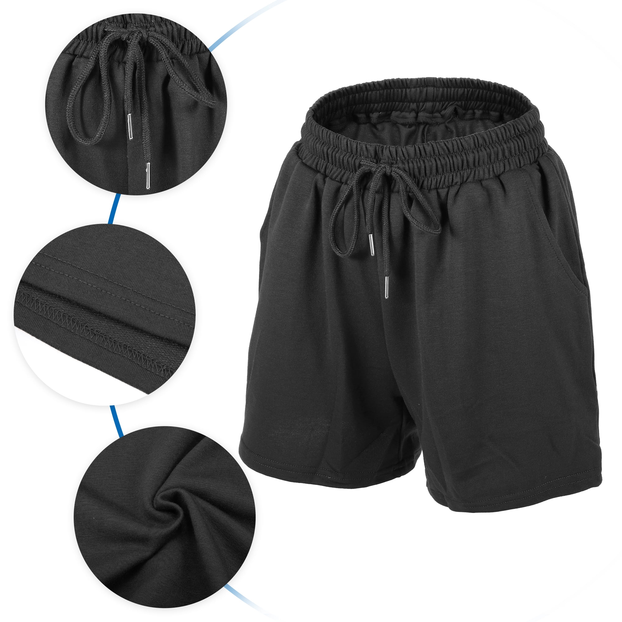 Unique Bargains 1Pcs Women's Flowy Running Shorts Casual High Waisted Workout Shorts S Black