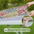 thumbnail image 6 of Pioneer Flower Floral Print Pattern Square Fitted Tablecloth with Elastic Edge,Square Table Cover,Washable Elastic Table Cover for Home Kitchen Party Decor 36"x36", 6 of 6