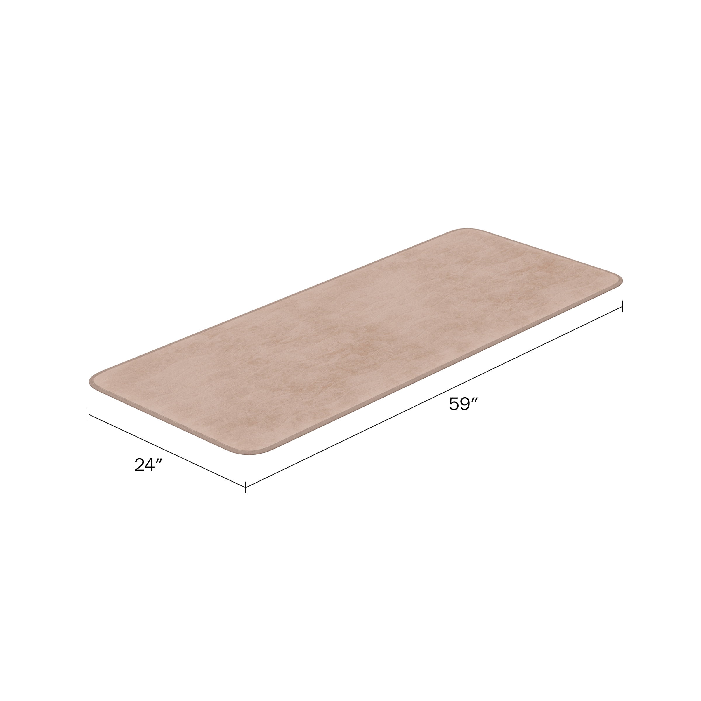 Microfiber Memory Foam Bathmat – Oversized Padded Nonslip Accent Rug for Bathroom, Kitchen, Laundry Room, Wave Pattern by Somerset Home (Mocha)