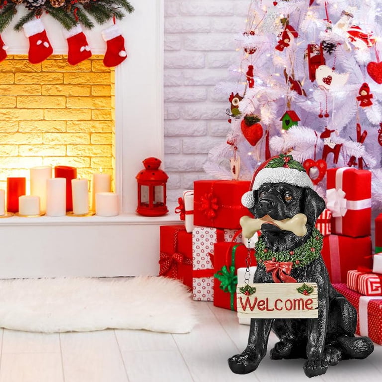 JUNWELL Black Labrador Decor with Santa Hat Christmas Watchdog Welcome Dog Statue Resin Crafts for Doorways Cabinets and Porches - Walmart.com JUNWELL Black Labrador Decor with Santa Hat Christmas Watchdog Welcome Dog Statue Resin Crafts for Doorways Cabinets and Porches - Walmart.com