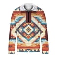 thumbnail image 6 of Women's Long Sleeve Sweatshirt Lapel Color Block Half Zip Pullover Sweater Casual Vintage Print Warm Blouses, 6 of 7