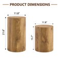 thumbnail image 4 of Cterwk 2 Pcs MDF End Table Coffee Table Side Table for Living Room, Office, Brown, 4 of 9