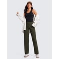 thumbnail image 2 of Pantalones CRZ YOGA Butterluxe de tiro alto, pierna ancha, color oliva, talla M, 2 of 6