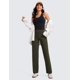 thumbnail image 2 of Pantalones CRZ YOGA Butterluxe de tiro alto y pierna ancha color oliva talla S, 2 of 6
