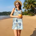thumbnail image 3 of Disketp Algae Corals and Seashells para Vestido sin Mangas para Mujeres, Vestidos de Verano para Mujeres, Casual y Holgado para la Playa, 3 of 7