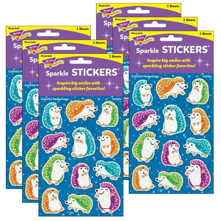 UPC: 0194629100729 | TREND Colorful Hedgehogs Sparkle Stickers 24 Per Pack 6 Packs