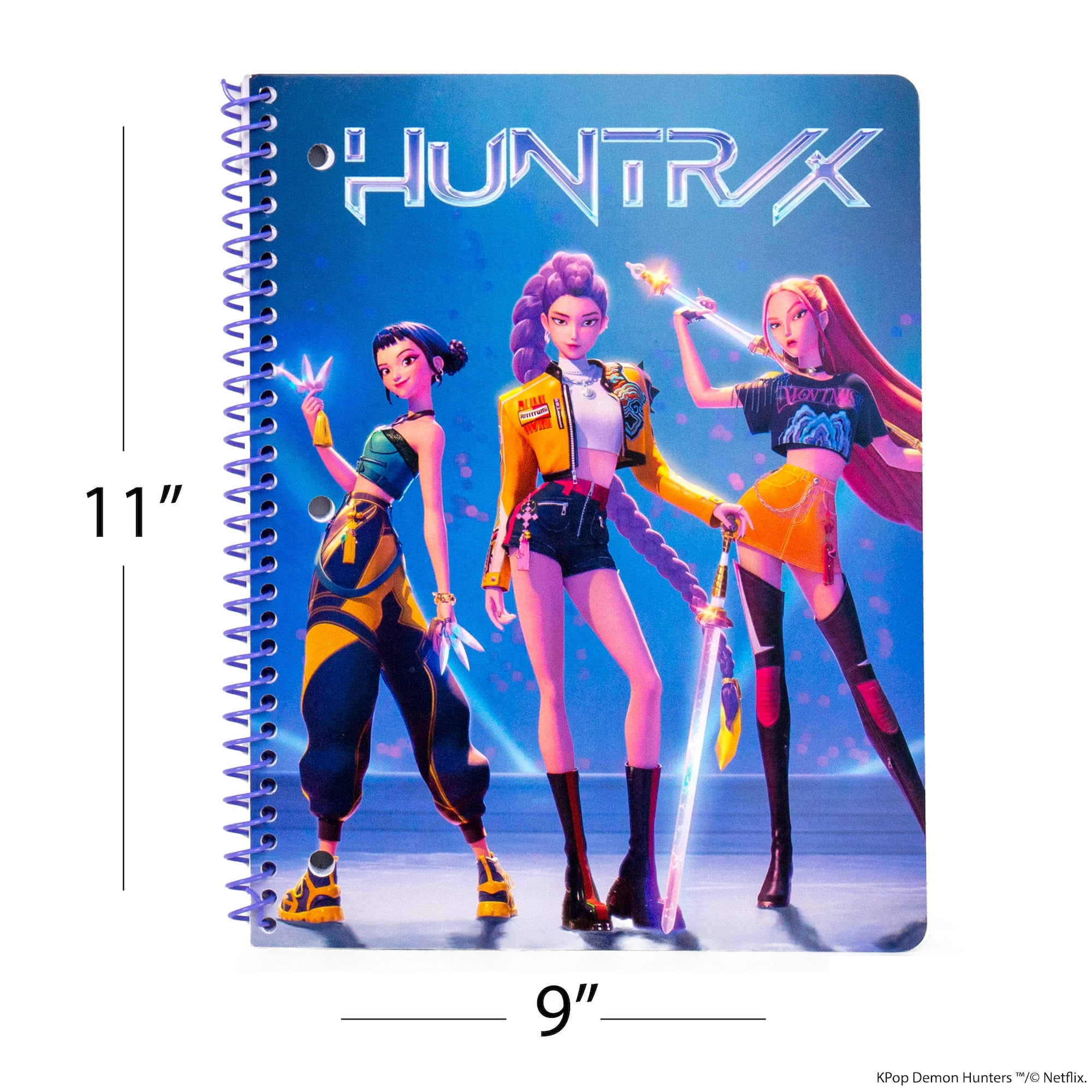 Netflix KPop Demon Hunters Spiral Notebook with HUNTR/X, 80 Wide-Ruled Pages
