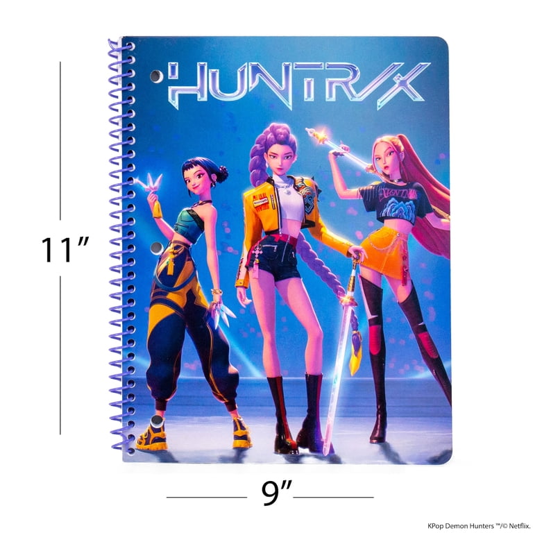 Netflix KPop Demon Hunters Spiral Notebook with HUNTR/X, 80 Wide