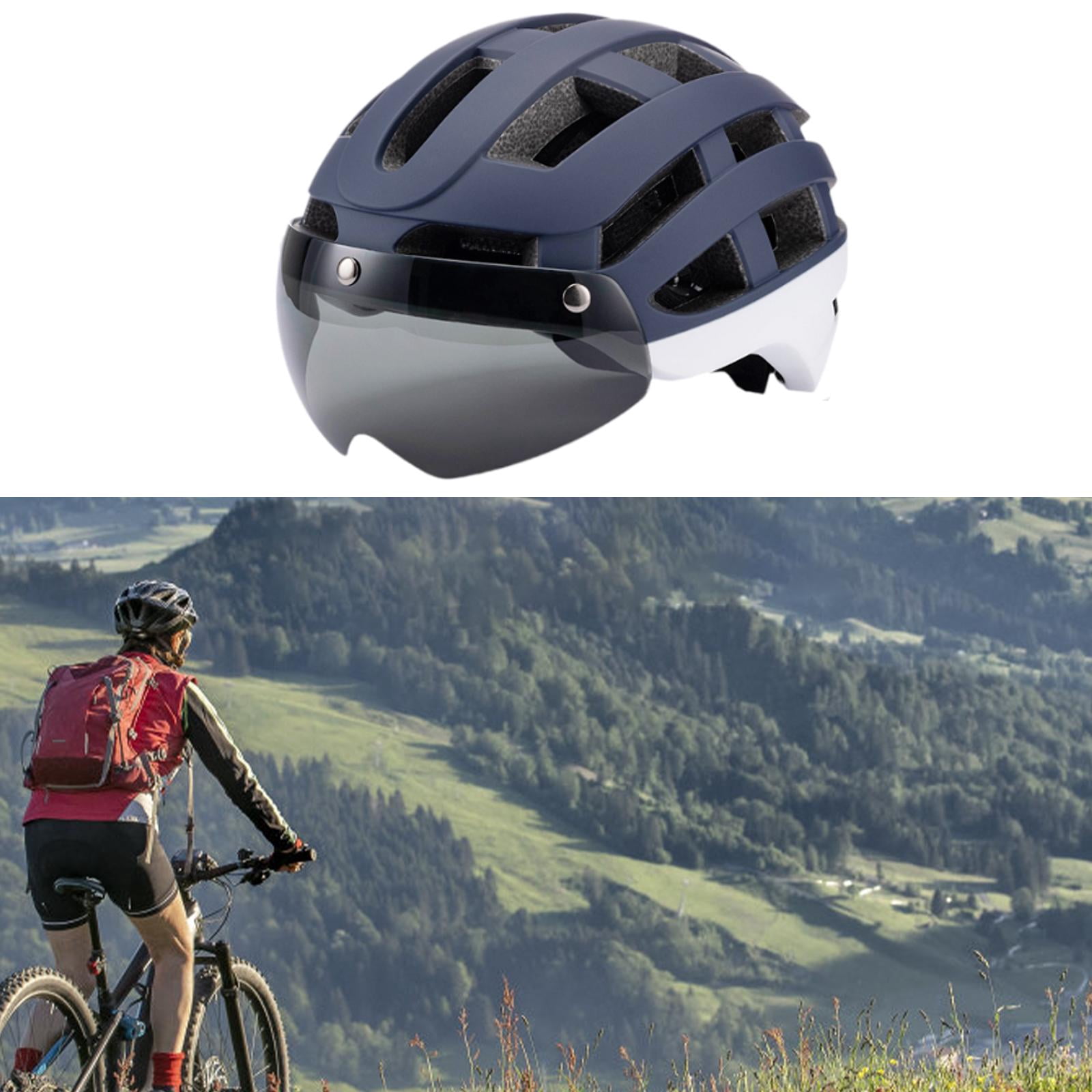 DimyFew Bike Helmet Cycling Helmet Protective Adjustable Chin Strap Sports Helmets Bike Blue White