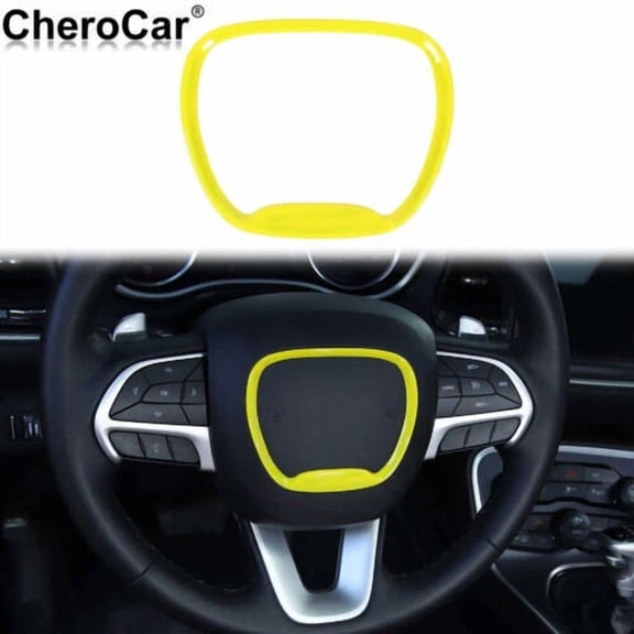 Yellow Steering Wheel Cover Trim For Dodge Challenger/Charger 2015  Accessories