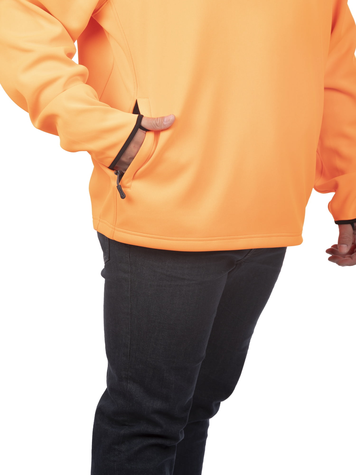 Mossy Oak Men's Blaze Orange Pullover Tech Hoodie with Neck Gaiter, Up to 2XL