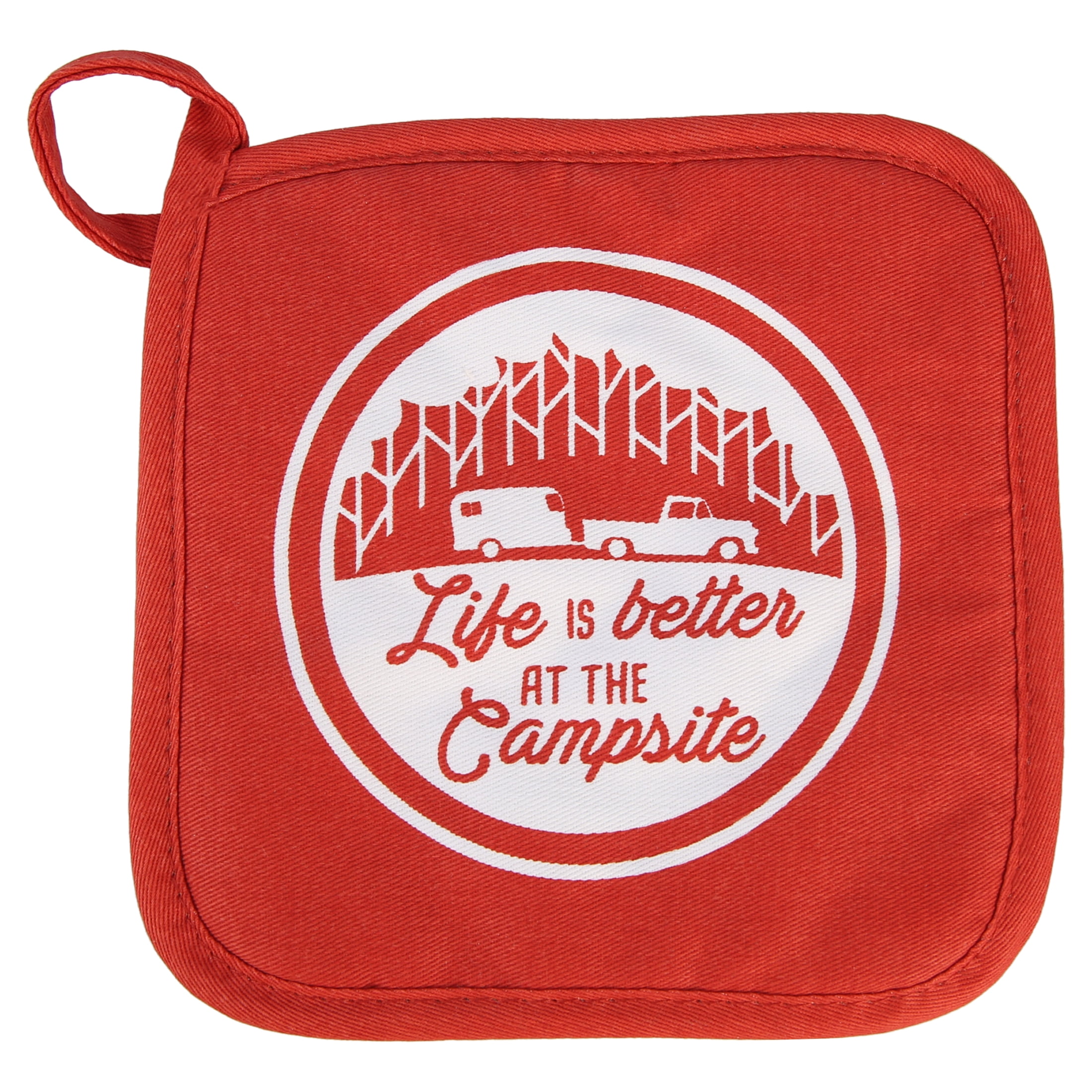 Life is Better at the Campsite Oven Mitts/Pot Holders - Red 'RV Patter –  Camco Outdoors