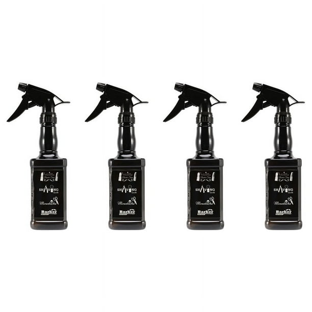 4X 650 Ml Peluquería Botella de Spray Salón Peluquería Herramientas de Corte de Pelo Rociador de Agua Negro