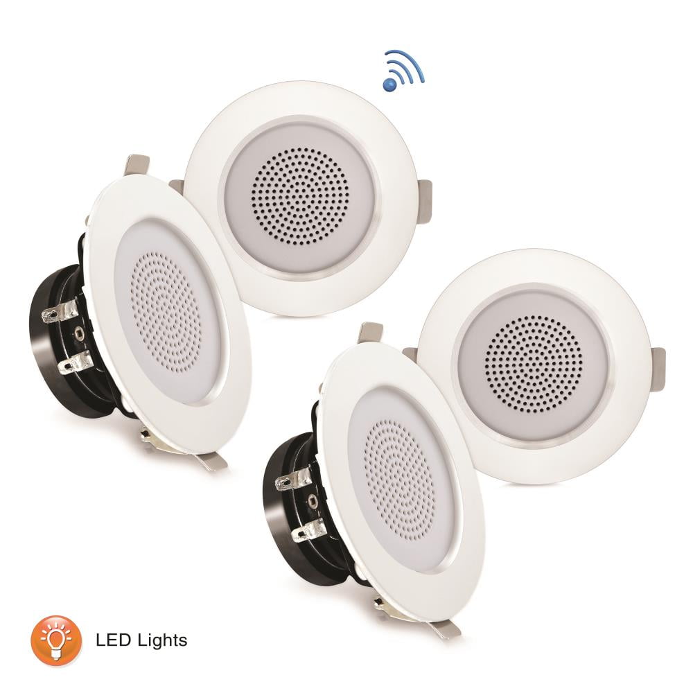 PYLE PDIC4CBTL3B 3’’ Bluetooth Ceiling / Wall Speaker Kit, (4) Aluminum Frame Speakers with