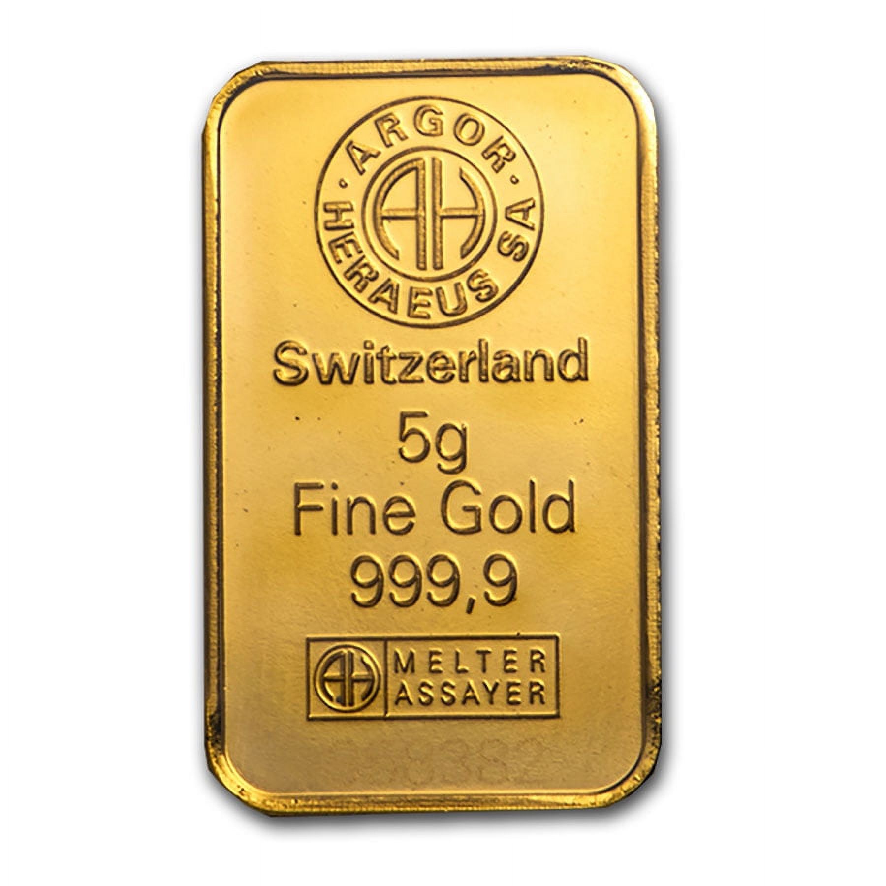 5 gram Gold Bar - Argor-Heraeus (In Assay)