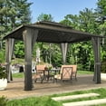 thumbnail image 2 of VEIKOUS 10'x10' Outdoor Hardtop Gazebo, Double Roof Metal Gazebo for Patio, Garden, Lawn and Party, Black, 2 of 8