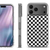 For iPhone 17 Pro Max Protective Shockproof Phone Case, by OneToughShield - Checker B/W