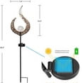 thumbnail image 7 of Glam Hobby Garden Solar Stake Lights, Pathway Outdoor Moon Crackle Glass Globe Stake Metal Lights, Waterproof Warm White LED for Lawn, Patio or Backyard, 7 of 7