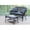 Black, variant on Jeco  Espresso Wicker Patio Love Seat And Coffee Table Set With Brown Cushion