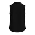 thumbnail image 5 of VBVC Women's Waffle Collared Sleeveless Shirt , Casual Button Down Top For Women, Ladies' Summer Work Blouse with Pockets,Black,S-2XL, 5 of 8