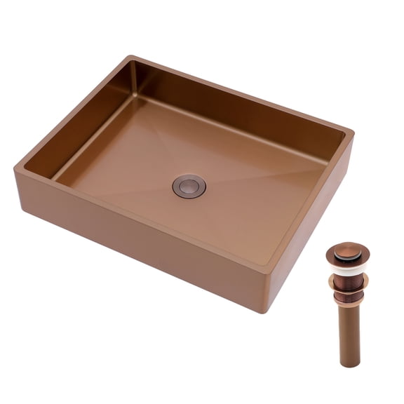 Rose Gold Stainless with R10 Rounded Corners | Bathroom Sink to Avoid Residue | More Working Space and Easy Upkeep