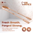 thumbnail image 2 of Dr. White’s Copper Tongue Scraper for Adults & Kids – 100% Forged Copper, Self-Sanitizing, Rust-Free, Dual-Grip Oral Care Tool for Fresh Breath & Daily Hygiene, 2 of 10