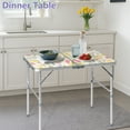thumbnail image 6 of Ktaxon 3' Outdoor Portable Aluminum Camping Picnic Table, 2-Level Adjustable Height Metal Folding Dining Table, Use for Camping Party Wedding Garden Commercial Entertaining Events, Flower, 6 of 12