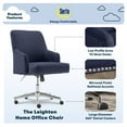 thumbnail image 5 of Serta Leighton Home Office Desk Chair Chrome Nailheads Twill Fabric Blue, 5 of 11