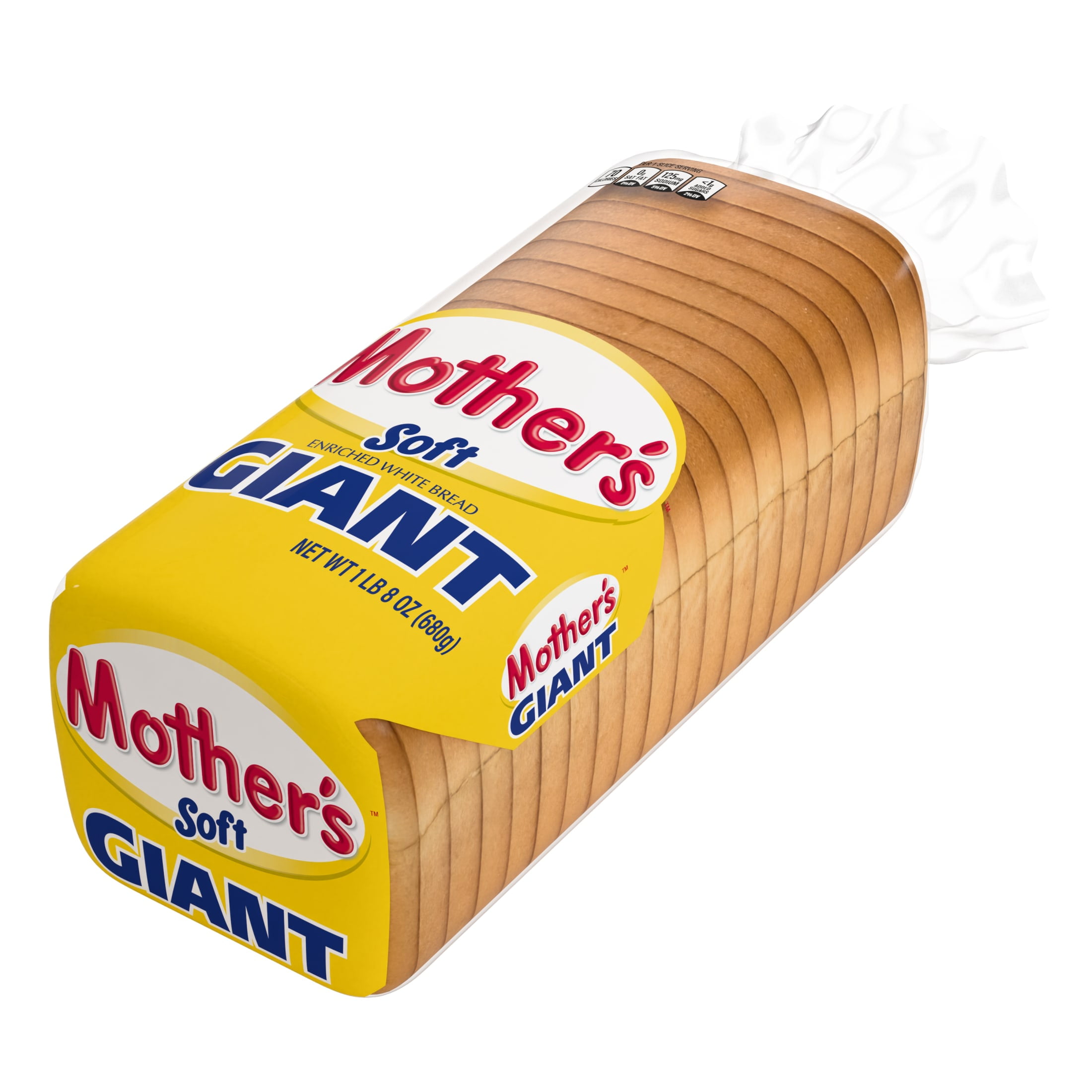 Mother's Giant Bread, 24 oz, Plain White Bread, Bag